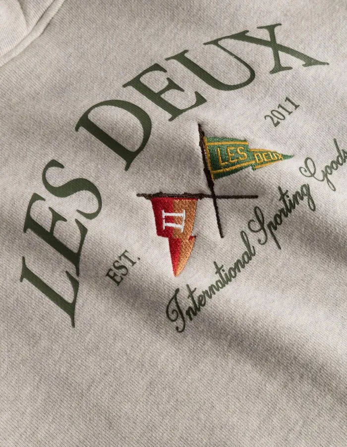 HoodiesSweatshirts Men Les Deux Ivy League Hoodie 8211 Oatmeal Mlange