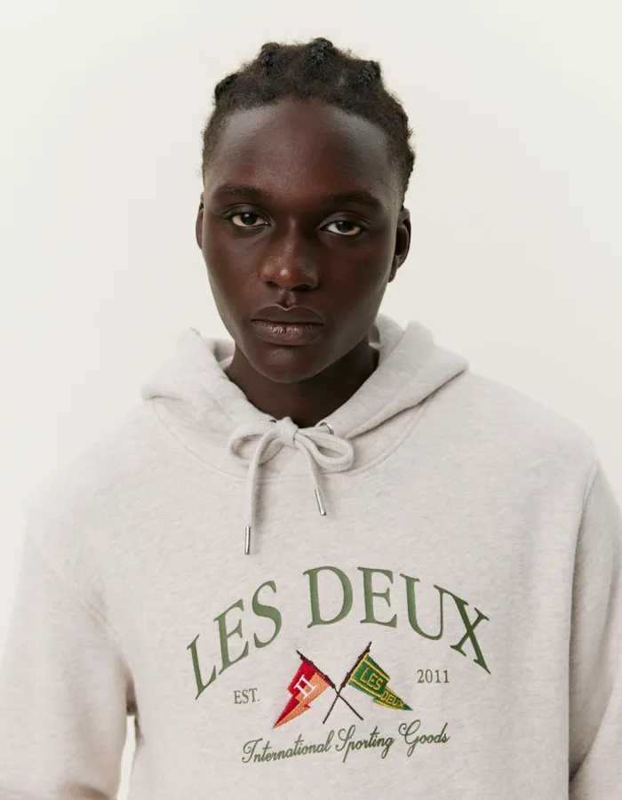 HoodiesSweatshirts Men Les Deux Ivy League Hoodie 8211 Oatmeal Mlange