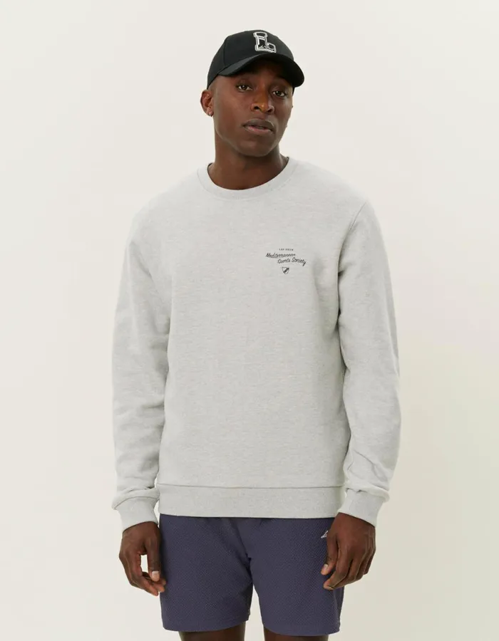 HoodiesSweatshirts Men Les Deux Mediterranean Sweatshirt 8211 Snow Melange