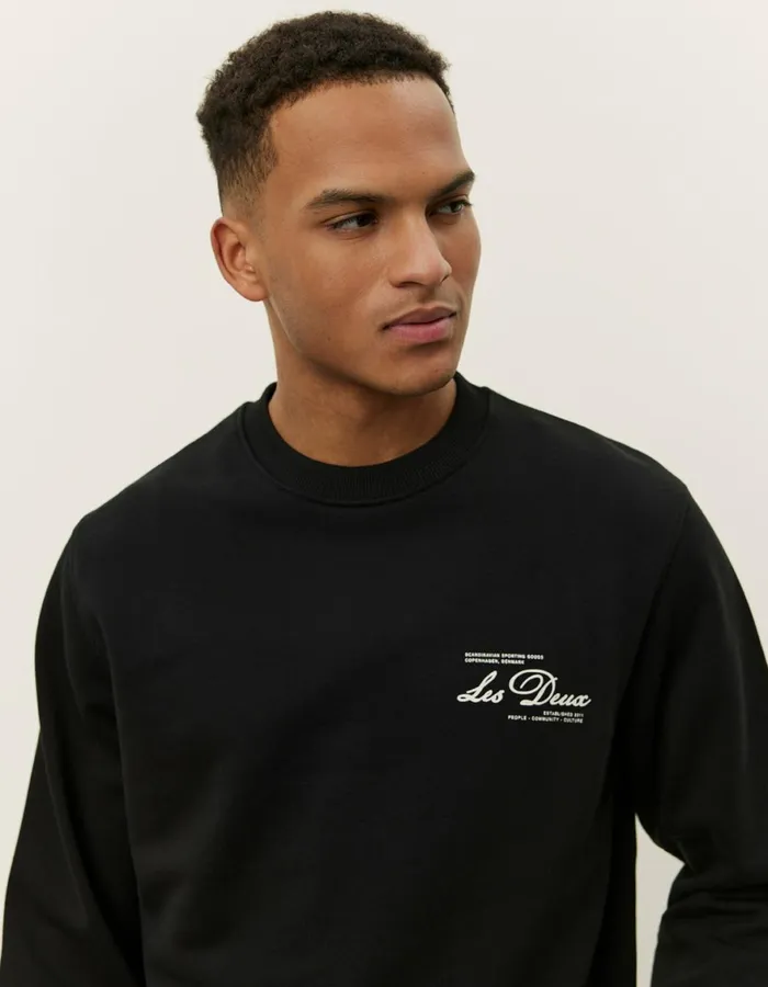 HoodiesSweatshirts Men Les Deux Scandinavian Sweatshirt 8211 BlackIvory
