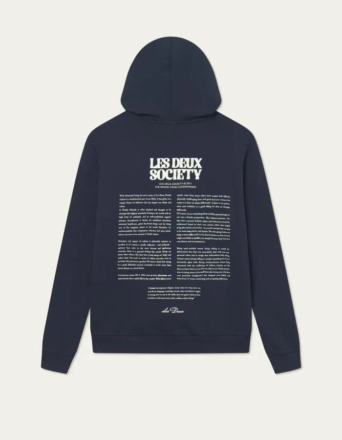 HoodiesSweatshirts Men Les Deux Society Hoodie 8211 Dark NavyIvory