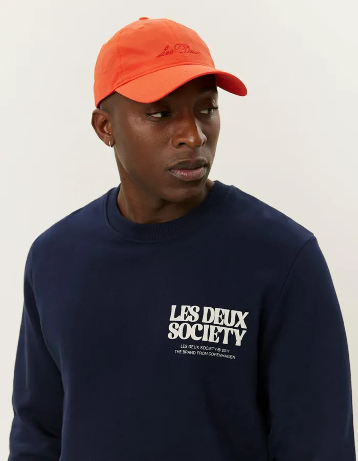 HoodiesSweatshirts Men Les Deux Society Sweatshirt 8211 Dark NavyIvory