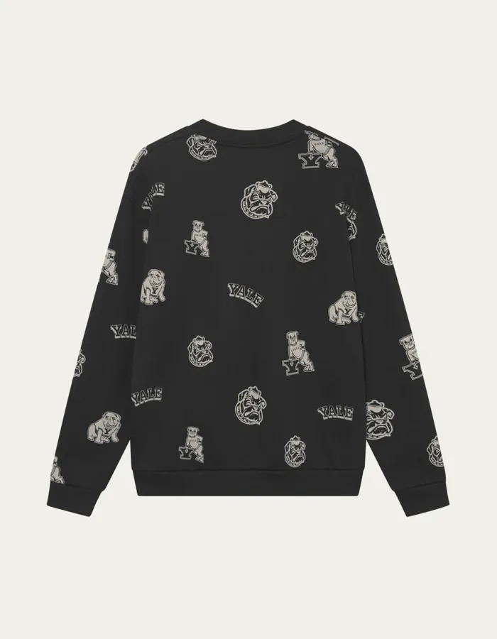 HoodiesSweatshirts Men Les Deux Yale AOP Logo Sweatshirt 8211 BlackIvory