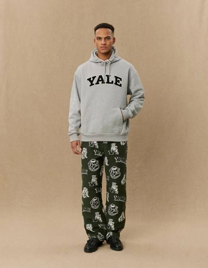 HoodiesSweatshirts Men Les Deux Yale Hoodie 8211 Light Grey MelangeBlack