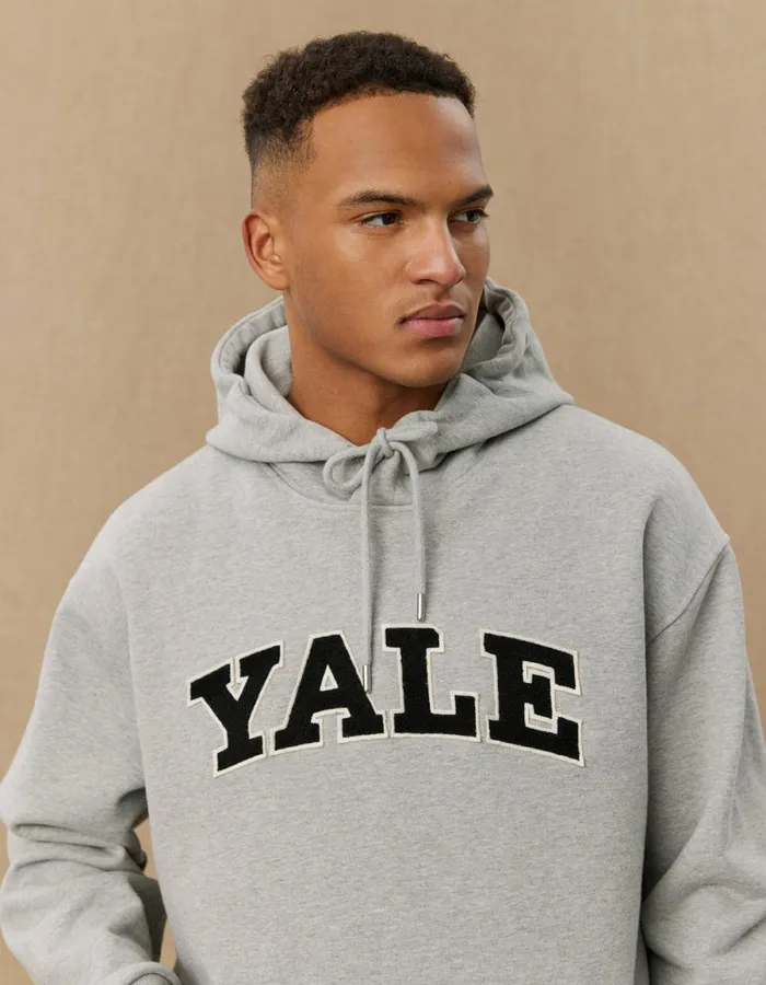 HoodiesSweatshirts Men Les Deux Yale Hoodie 8211 Light Grey MelangeBlack