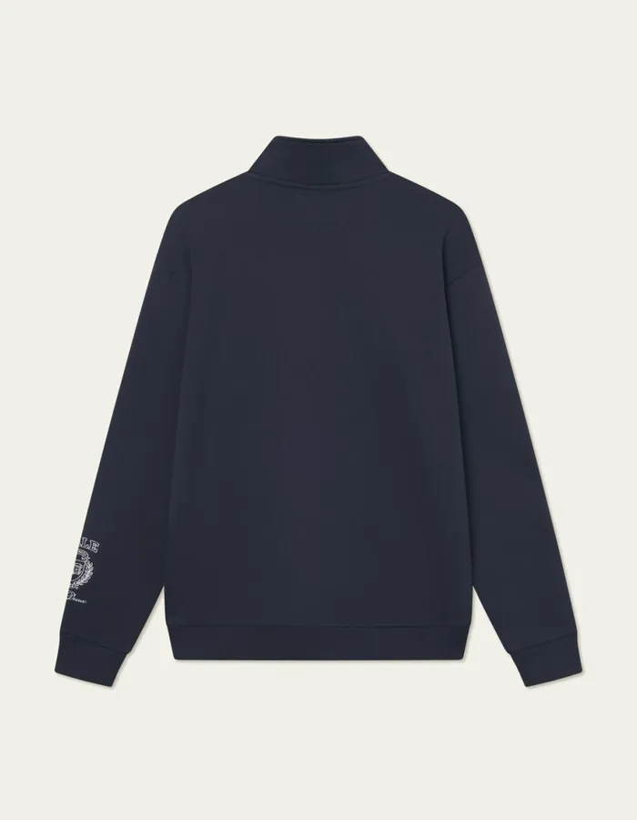 HoodiesSweatshirts Men Les Deux Yale Logo HalfZip Sweatshirt 8211 Dark Navy