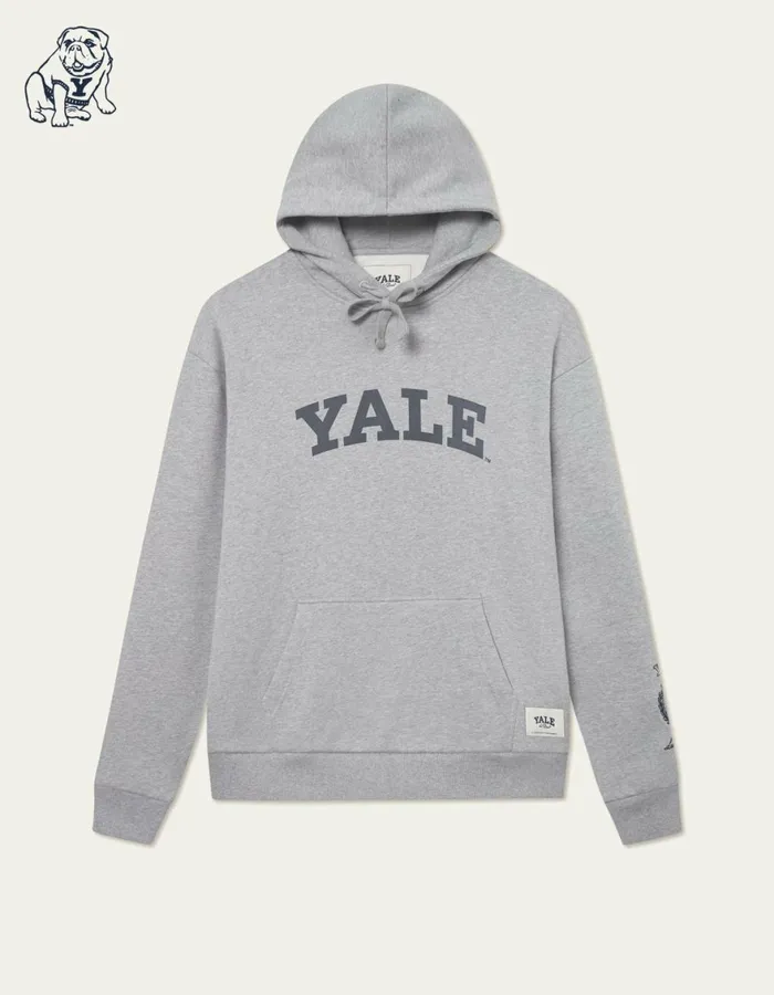 HoodiesSweatshirts Men Les Deux Yale Logo Hoodie 8211 Light Grey Melange