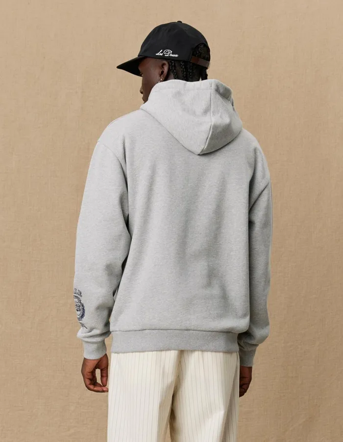 HoodiesSweatshirts Men Les Deux Yale Logo Hoodie 8211 Light Grey Melange
