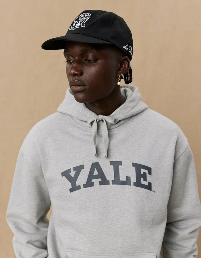HoodiesSweatshirts Men Les Deux Yale Logo Hoodie 8211 Light Grey Melange
