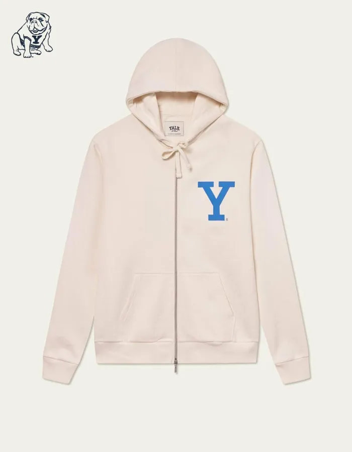 HoodiesSweatshirts Men Les Deux Yale Y Zipper Hoodie 8211 Light Ivory