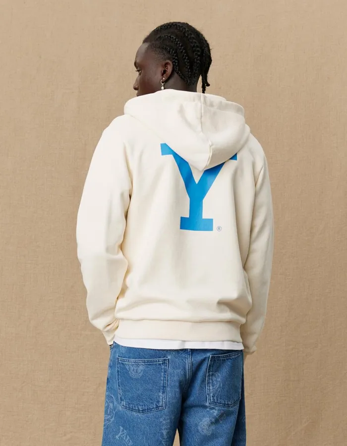HoodiesSweatshirts Men Les Deux Yale Y Zipper Hoodie 8211 Light Ivory