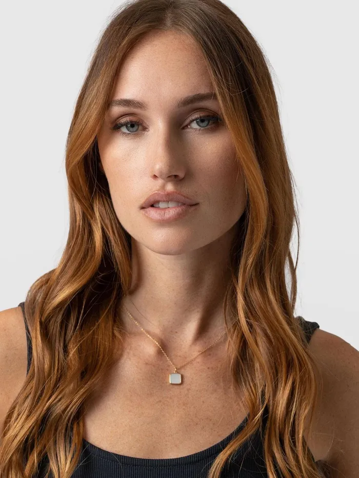 Iridescence Square Charm Necklace 8211 Gold Gold Women Saint And Sofia Necklaces