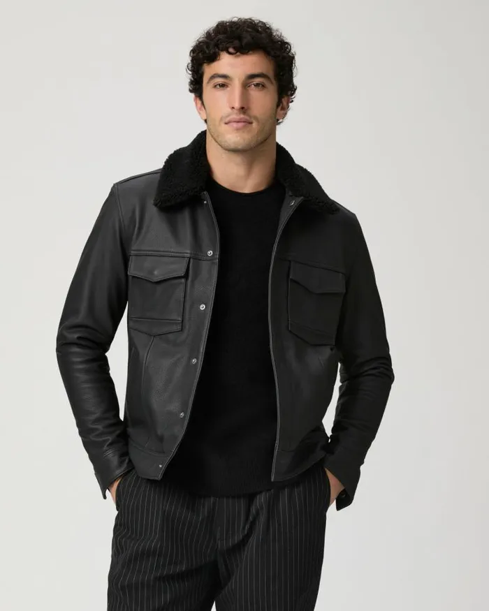Jackets and Coats Men PAIGE Icon Capsule Pedro Jacket 8211 Black Leather