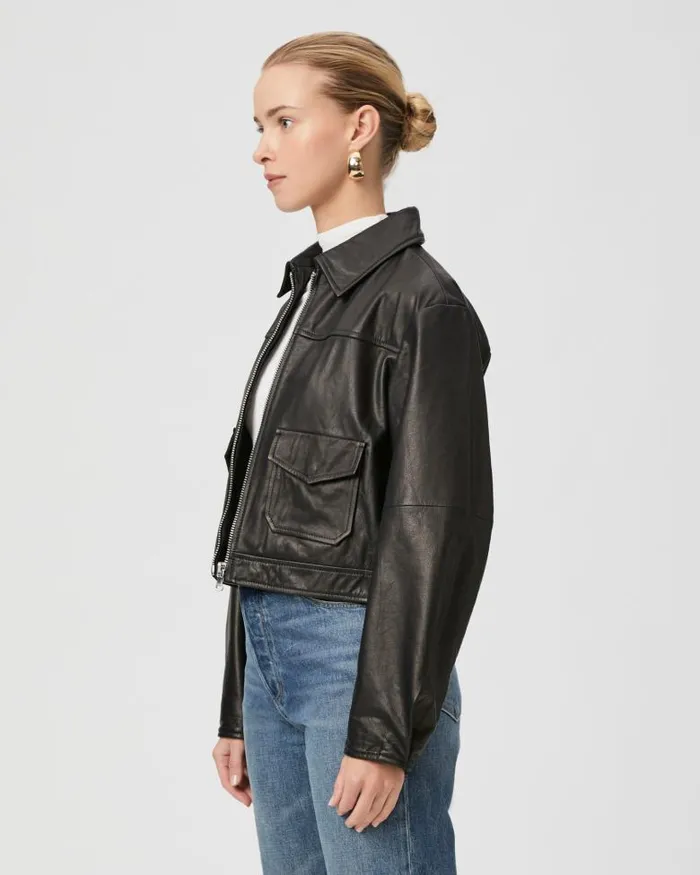 Jackets and Coats Women PAIGE Clyde Jacket 8211 Black Leather Jackets and Coats Women PAIGE Clyde Jacket 8211 Black Leather