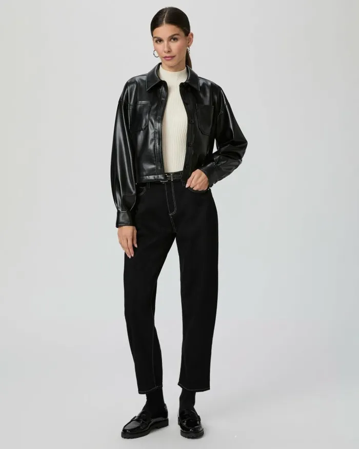 Jackets and Coats Women PAIGE Connor Shacket 8211 Black Faux Leather Jackets and Coats Women PAIGE Connor Shacket 8211 Black Faux Leather
