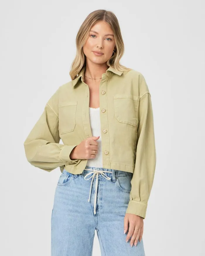 Jackets and Coats Women PAIGE Connor Shacket 8211 Vintage Pale Olive