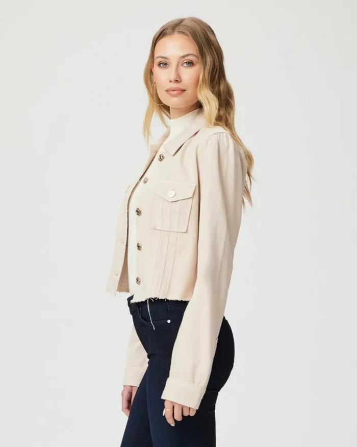 Jackets and Coats Women PAIGE Cropped Pacey Denim Jacket 8211 Soft Beige Jackets and Coats Women PAIGE Cropped Pacey Denim Jacket 8211 Soft Beige