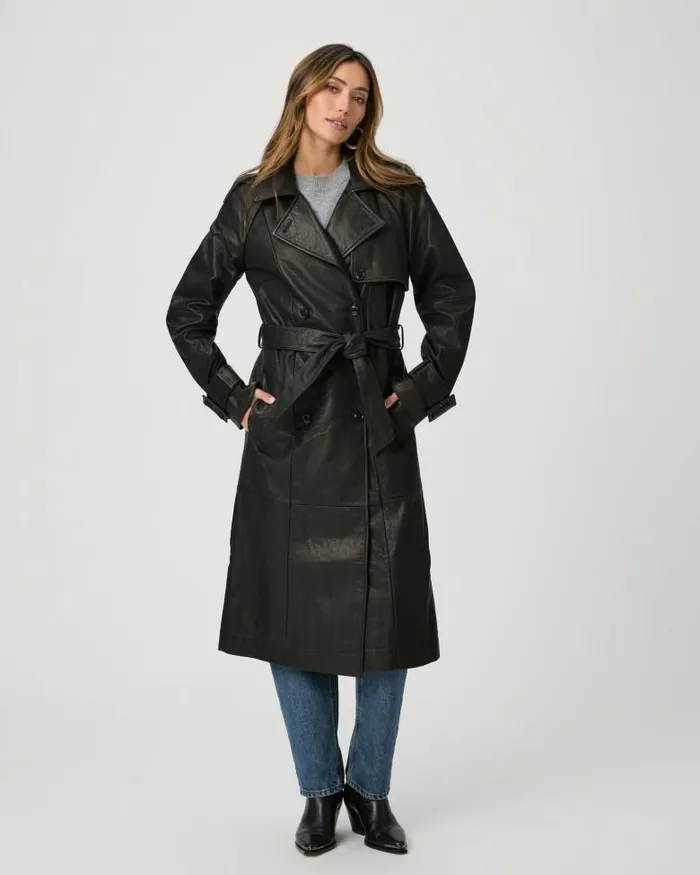 Jackets and Coats Women PAIGE Hanni Coat 8211 Black Leather Jackets and Coats Women PAIGE Hanni Coat 8211 Black Leather