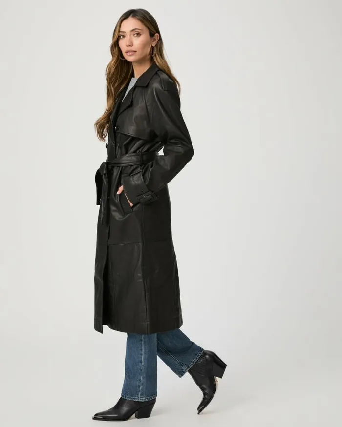 Jackets and Coats Women PAIGE Hanni Coat 8211 Black Leather Jackets and Coats Women PAIGE Hanni Coat 8211 Black Leather
