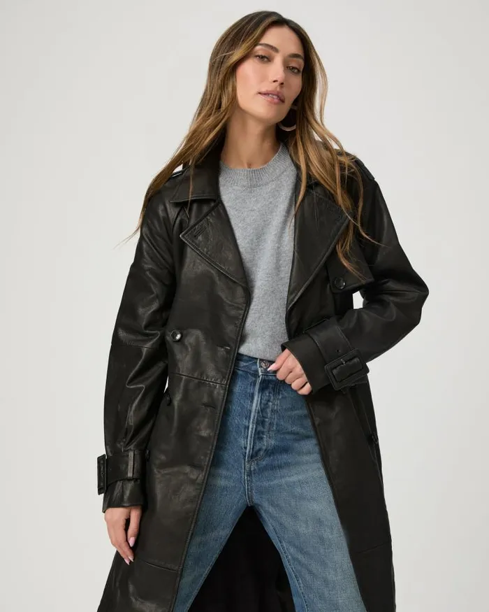 Jackets and Coats Women PAIGE Hanni Coat 8211 Black Leather Jackets and Coats Women PAIGE Hanni Coat 8211 Black Leather