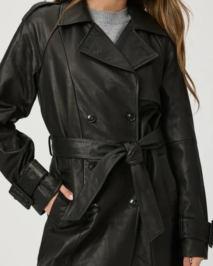 Jackets and Coats Women PAIGE Hanni Coat 8211 Black Leather Jackets and Coats Women PAIGE Hanni Coat 8211 Black Leather