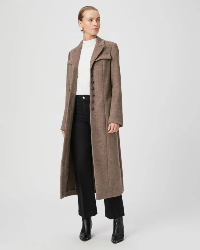 Jackets and Coats Women PAIGE Lucrezia Coat 8211 Rye Brown Multi