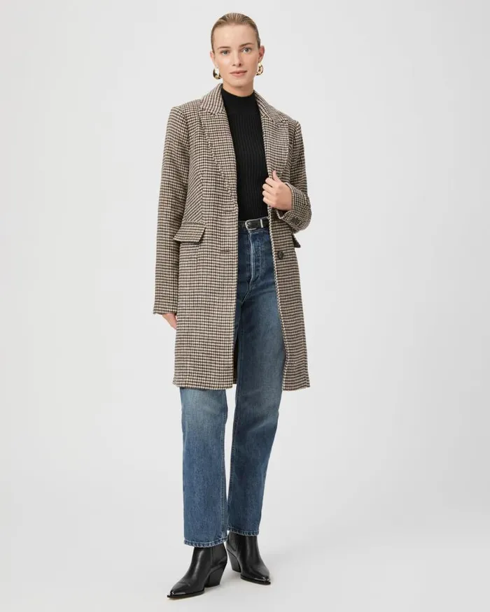 Jackets and Coats Women PAIGE Merav Coat 8211 Chocolate Brown Multi