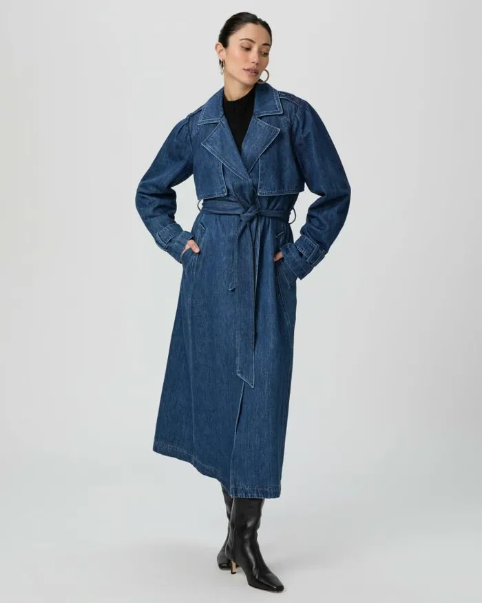 Jackets and Coats Women PAIGE Raina Denim Trench 8211 Rylie