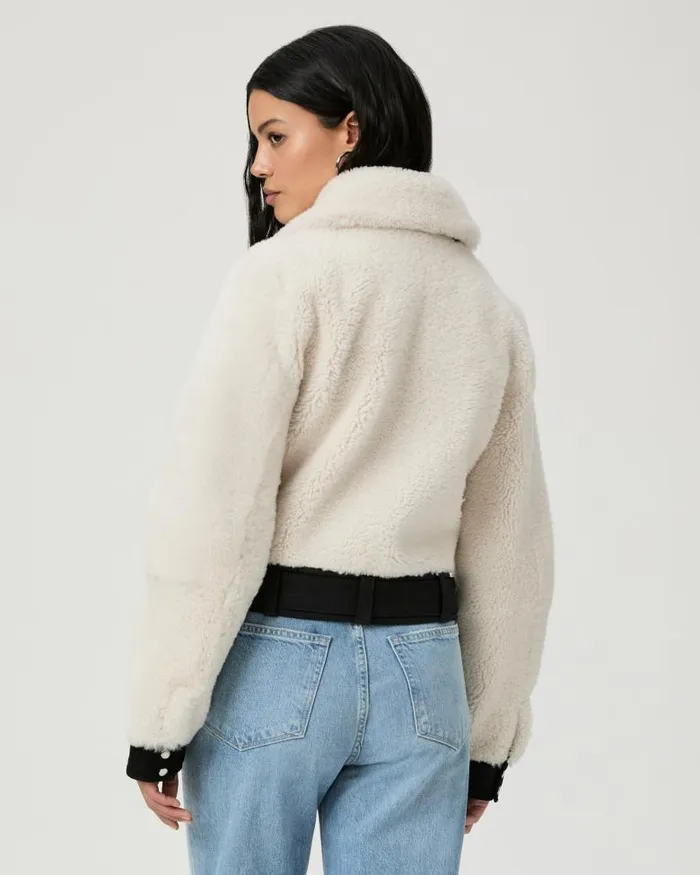 Jackets and Coats Women PAIGE Rhone Jacket 8211 EcruBlack Suede Jackets and Coats Women PAIGE Rhone Jacket 8211 EcruBlack Suede