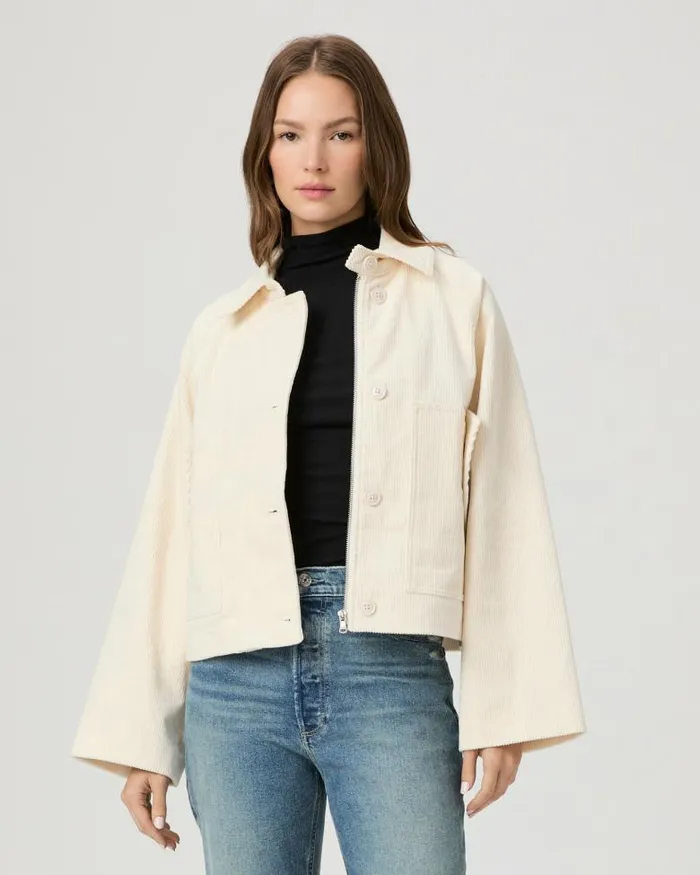 Jackets and Coats Women PAIGE Tylee Jacket 8211 Ivory Corduroy