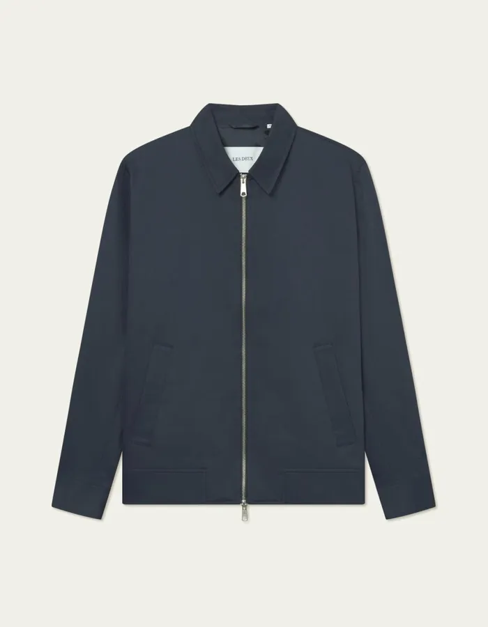 JacketsCoats Men Les Deux Como Cotton Coach Jacket 8211 Dark Navy