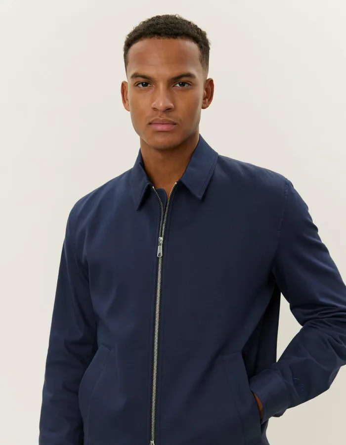 JacketsCoats Men Les Deux Como Cotton Coach Jacket 8211 Dark Navy