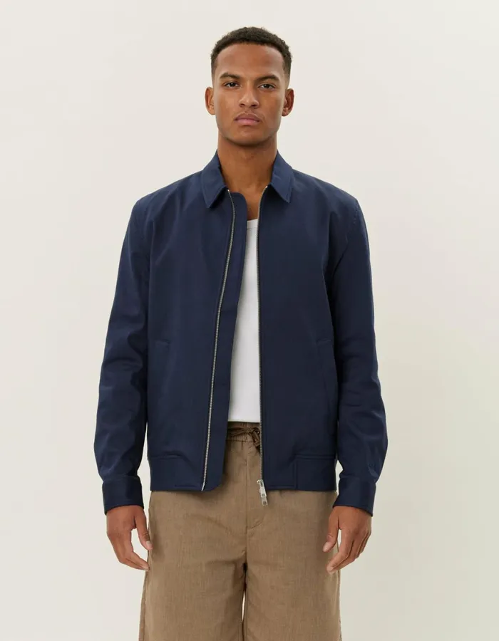 JacketsCoats Men Les Deux Como Cotton Coach Jacket 8211 Dark Navy