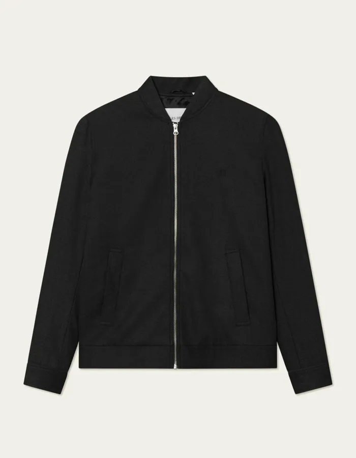 JacketsCoats Men Les Deux Como Reg Herringbone Bomber Jacket 8211 CharcoalGrey Melange