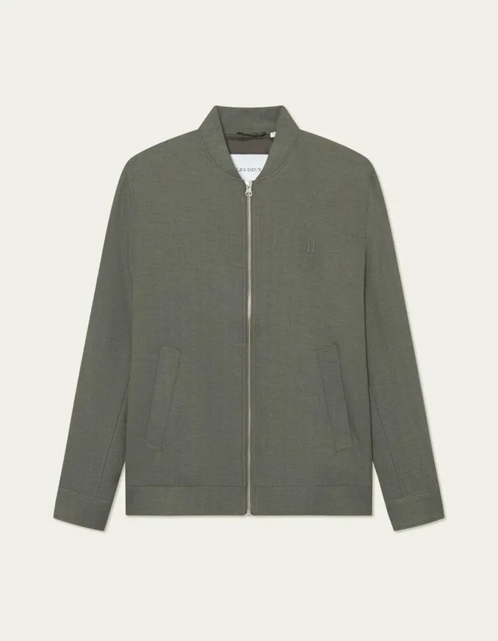 JacketsCoats Men Les Deux Como Reg Herringbone Bomber Jacket 8211 Forest GreenChive Green JacketsCoats Men Les Deux Como Reg Herringbone Bomber Jacket 8211 Forest GreenChive Green