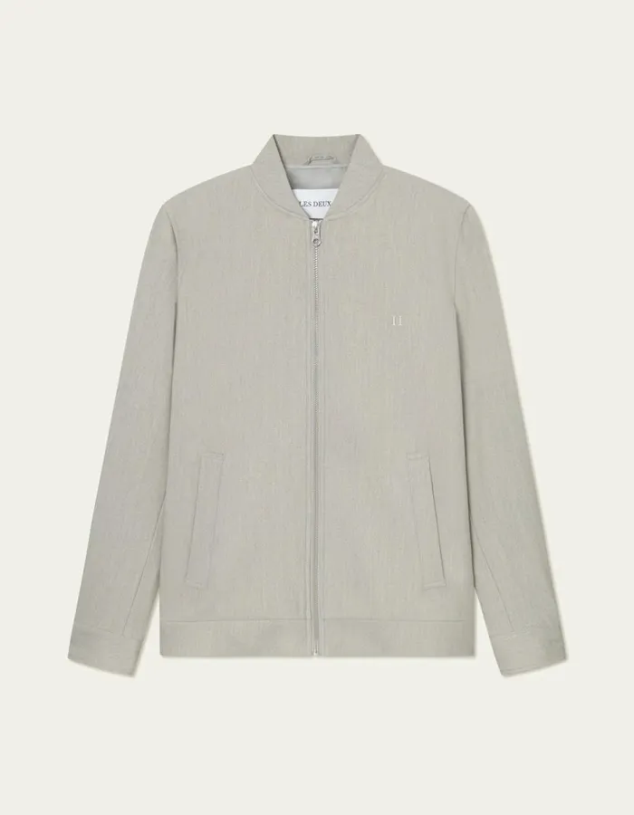 JacketsCoats Men Les Deux Como Reg Herringbone Bomber Jacket 8211 Light Grey Melange JacketsCoats Men Les Deux Como Reg Herringbone Bomber Jacket 8211 Light Grey Melange