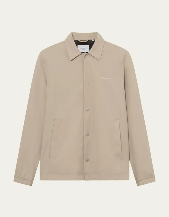 JacketsCoats Men Les Deux Idris Coach Jacket 8211 Light Desert Sand