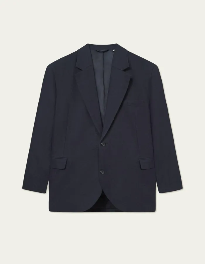 JacketsCoats Men Les Deux James Linen Blazer 8211 Dark Navy