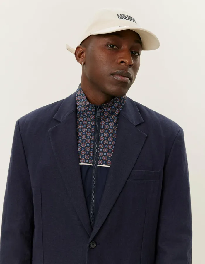 JacketsCoats Men Les Deux James Linen Blazer 8211 Dark Navy