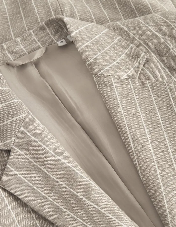 JacketsCoats Men Les Deux James Linen Blazer 8211 WalnutIvory