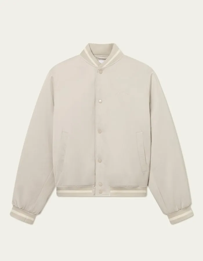 JacketsCoats Men Les Deux Les Deux Tech Varsity Jacket 8211 Light Sand