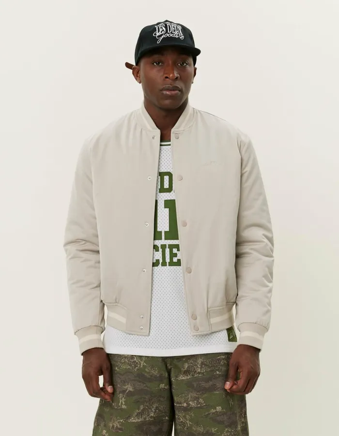 JacketsCoats Men Les Deux Les Deux Tech Varsity Jacket 8211 Light Sand