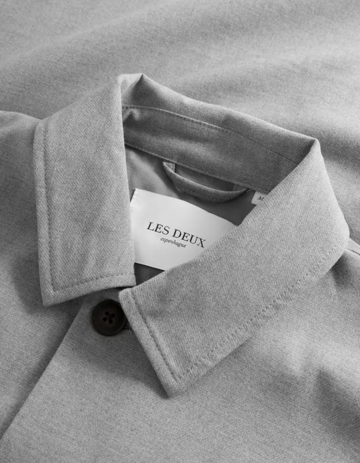 JacketsCoats Men Les Deux Marseille Twill Jacket 8211 Light Grey Melange