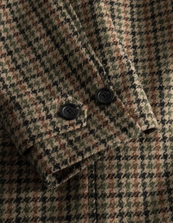 JacketsCoats Men Les Deux Michael Houndstooth Wool Coat 30 8211 Warm SandBlack