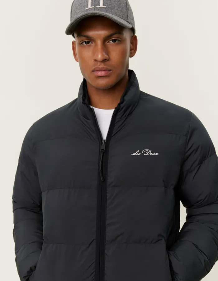 JacketsCoats Men Les Deux Newport Padded Jacket 8211 BlackBlack