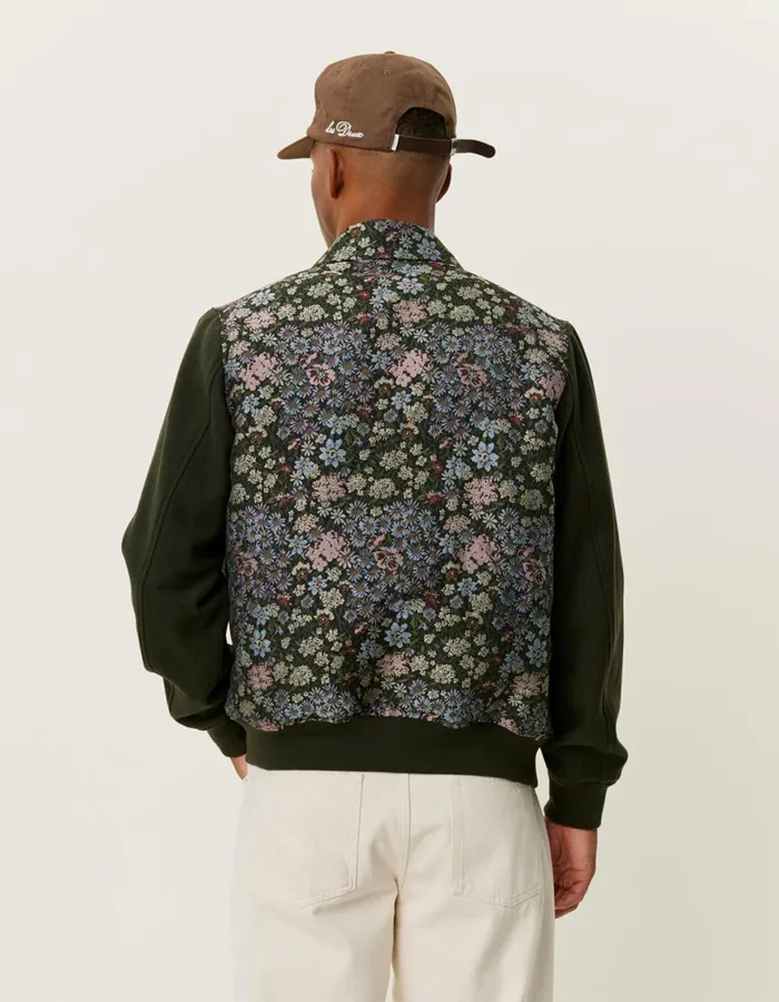 JacketsCoats Men Les Deux Noah Jacquard Varsity Jacket 8211 RosinChive Green