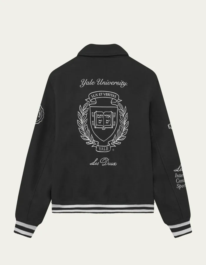 JacketsCoats Men Les Deux Yale Wool Varsity Jacket 8211 BlackBlack
