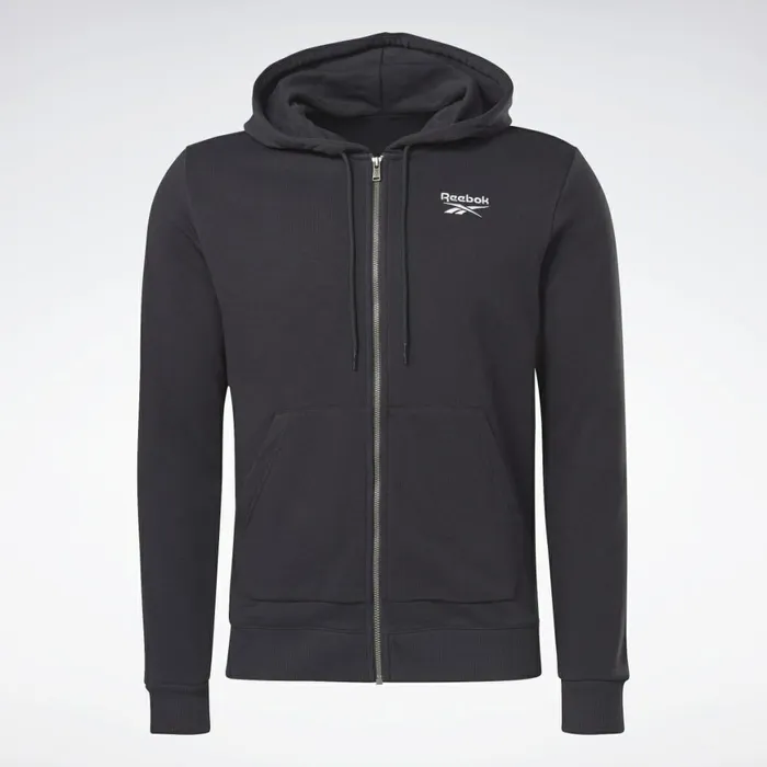 Jackets Mens Reebok Identity ZipUp Hoodie Black