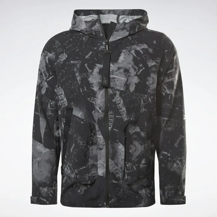 Jackets Mens Reebok Printed Utility Jacket Black