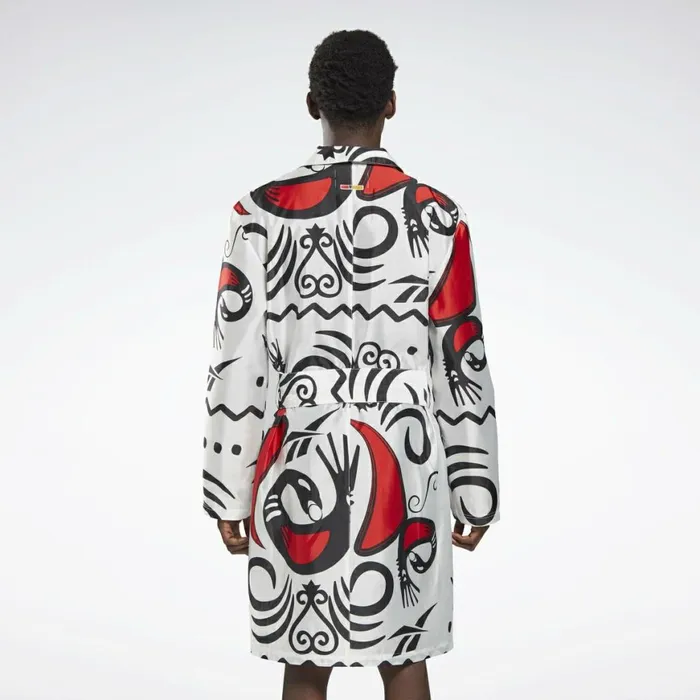 Jackets MensWomens Reebok By Pyer Moss Mesh Allover Print Sankofa Duster White